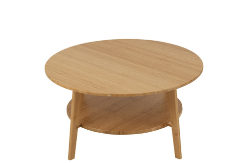 J-Line bijzettafel Rond - bamboe - naturel - large - vtwonen shop