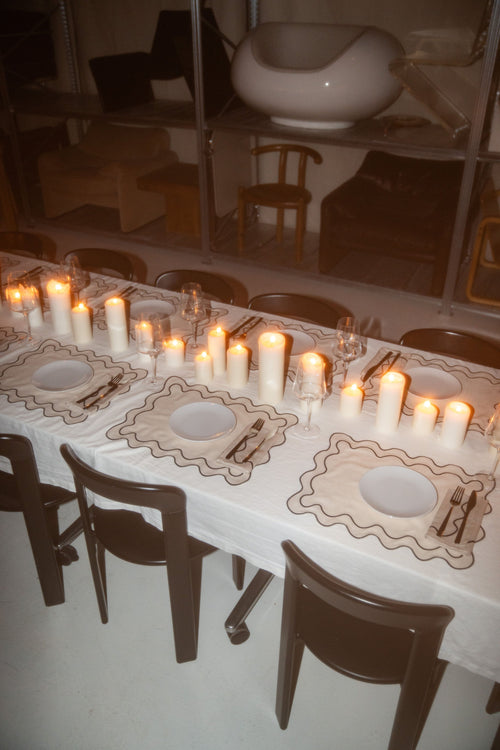 Kulu Club placemats Wavy - linnenmix - beige - set van 2 - vtwonen shop