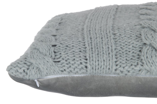 J-Line kussen Twist - polyester - grijs