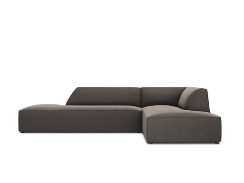 Micadoni rechter hoekbank Ruby 4-zits, flueel, donkergrijs - 180x273x69cm