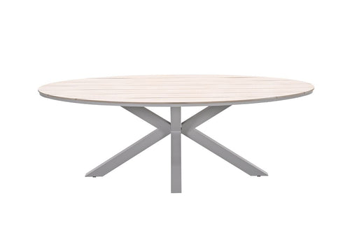 Edison tafel ovaal - 220x115 cm -taupe -light teak Vironwood - vtwonen shop