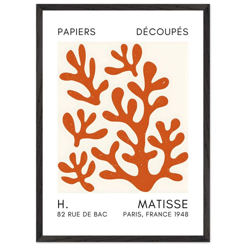 Artfulprints Poster met Lijst Matisse – Coral shadows orange   - 50x70 cm - Oranje