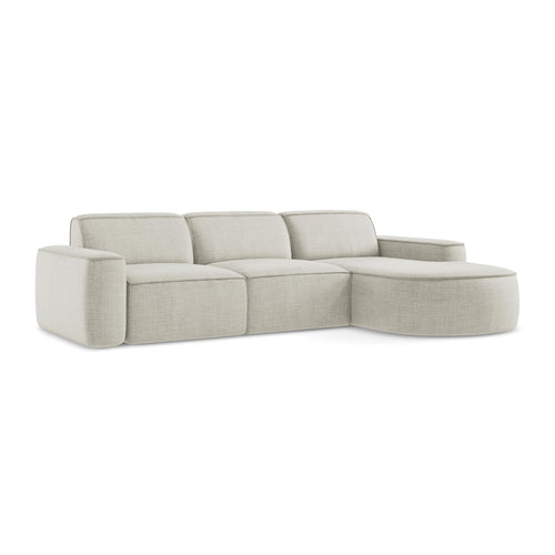 LaMiaSofa hoekbank rechts Melissa - textuurstof - lichtbeige - 284x166x70