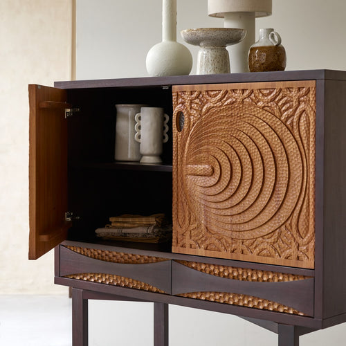 Tikamoon Massief mahoniehouten dressoir 120 cm - Bruin - vtwonen shop