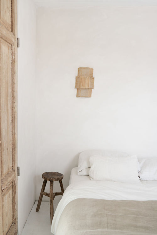 NOA MAY Wandlamp Izzy - naturel - raffia - 12,5 x 23 x 41,5 cm