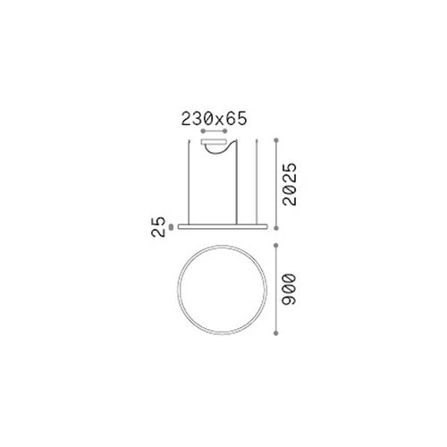 Ideal Lux ORACLE SLIM 90 cm niet dimbare ronde LED-pendellamp met geïntegreerde LED-verlichting, 3000K, messing, 5650lm