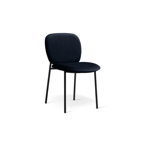 Set van 2 stoelen Caroline flueel zwart - 61x49x79cm