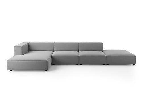Cosmopolitan Design linker hoekbank Arendal 5-zits, flueel, lichtgrijs - 166x341x70cm
