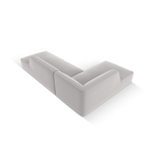 Cosmopolitan Design - Modulaire hoekbank links Siena 4-zits, imitatieleer lichtgrijs - 180x273x69cm