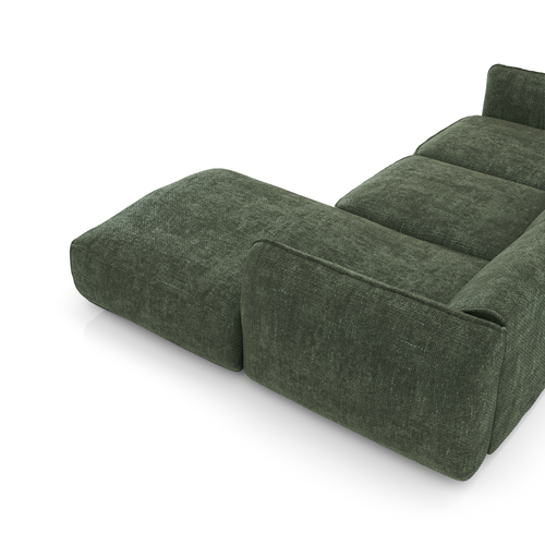 Sia Home - Rechte hoekbanken LIVIA - Fluweel weefsel - Olijfgroen - 272cm - vtwonen shop