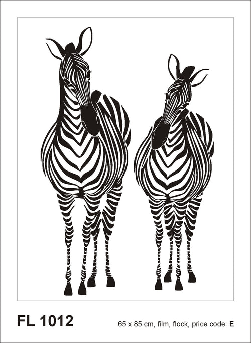 Sanders & Sanders muursticker zebra's zwart wit - 85 x 65 cm - 600295