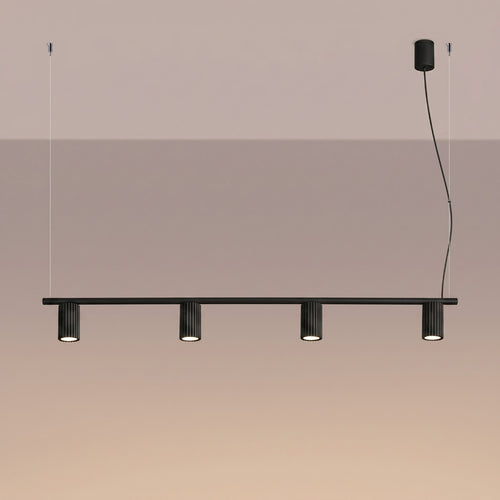 Sollux Lighting Kroonluchter KARBON 4 zwart - 122x6,5x212cm