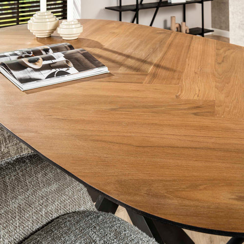 Giga Meubel Eettafel Organisch - Naturel Hout - 180x95x76cm