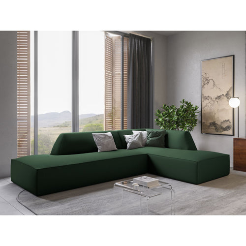 Cosmopolitan Design - Modulaire hoekbank rechts Siena 4-zits, structurele stof groente - 180x273x69cm