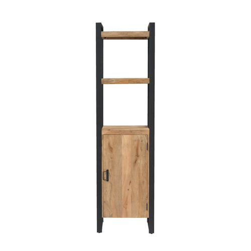 Starfurn Boekenkast Britt - Naturel Hout - 1-Deur - 55x40x200cm