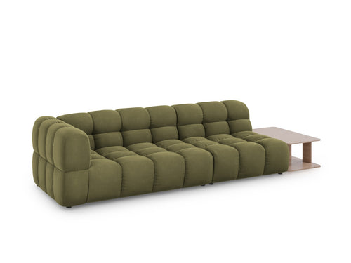 Cosmopolitan Design Rechte modulaire bank Sky 4-zits, flueel, lichtgroen - 102x297x70cm