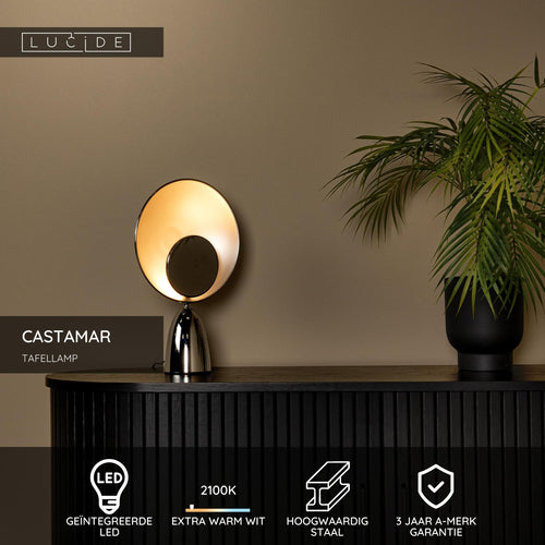 Lucide tafellamp CASTAMAR - Geïntegreerde LED - Chroom