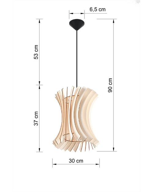 Sollux hanglamp Oriana - 1 lichts - 30  x 90   cm - bruin