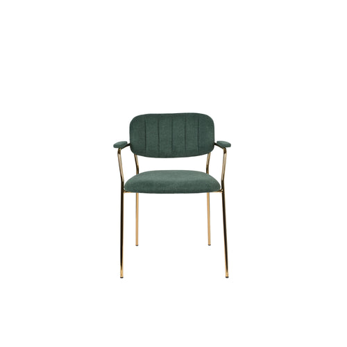 Housecraft Living Jolien Eetkamerstoelen armleuning Goud/Dondergroen - Set van 2 - vtwonen shop