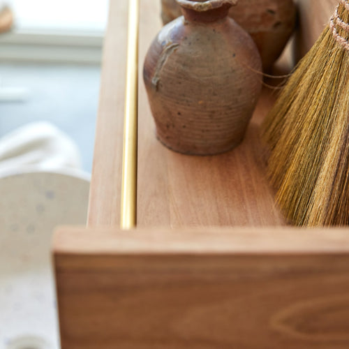 Tikamoon Badkamerrek van massief teakhout 100 cm - Naturel - vtwonen shop