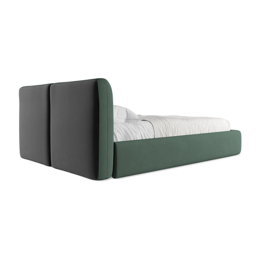 LaMiaSofa Bed met opbergruimte Milano - chenille stof - groente - 160x228x82