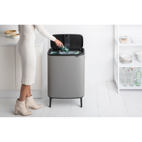 Bo Touch Bin Hi, met 1 binnenemmer, 60 liter - Mineral Concrete Grey - vtwonen shop