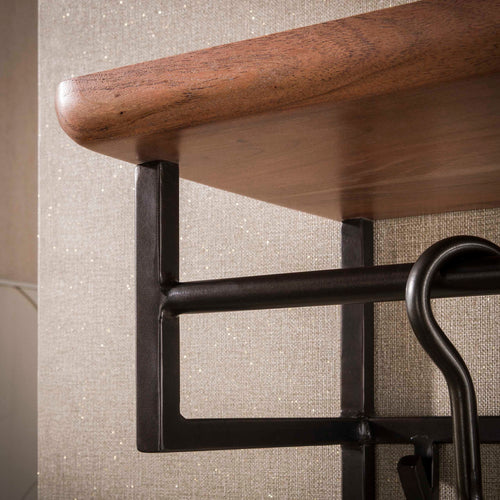 Giga Meubel Kapstok Edge Curve - Bruin Hout - 12 Haken - 100x33x80cm