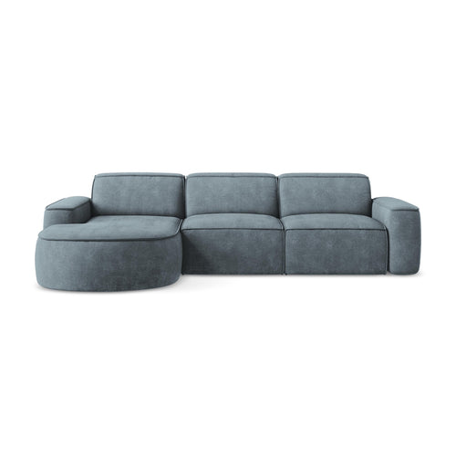 LaMiaSofa hoekbank links Melissa - chenille stof - jeans - 284x166x70