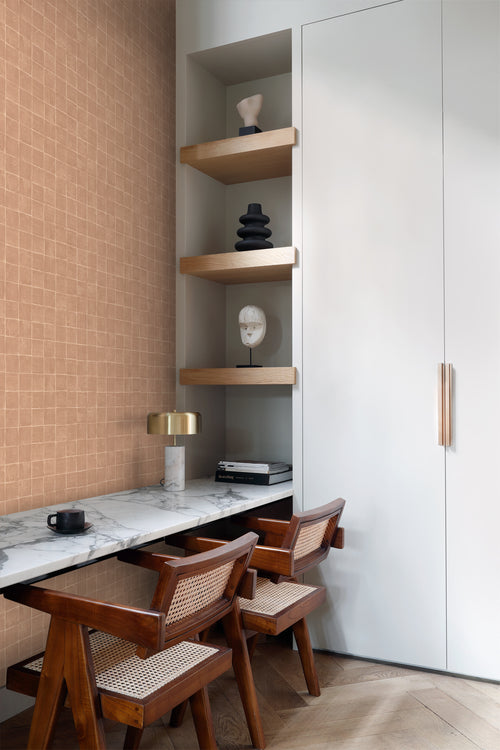 Origin Wallcoverings behang tegelmotief licht terracotta - 50 x 900 cm - 348048 - vtwonen shop