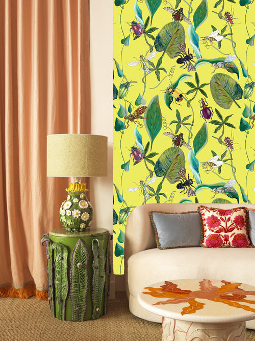 Catchii Behang Flourishing Flora pastel groen