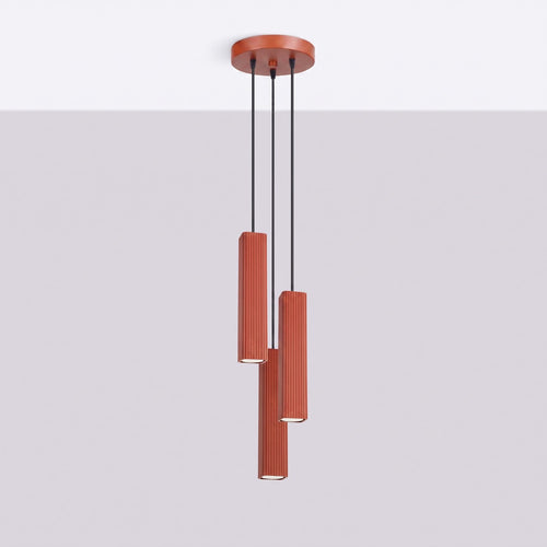 Sollux Lighting Hanglamp RAYO 3P rode oker - 20x20x108cm