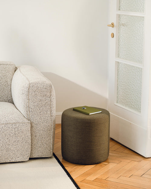 noo.ma Folk Pouf Tall, Baby Blue Wool