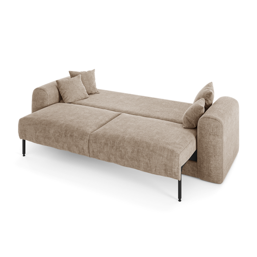 Sia Home - Slaapbank met opbergruimte, notenhout RIO - kruisweefsel mol 250cm