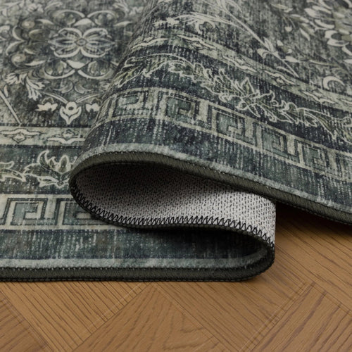 Mrcarpet Vintage Loper Vloerkleed wasbaar  Groen Elio 80x250cm 80 x 250cm