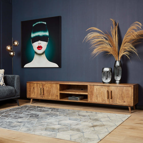 StarFurn Tv-Meubel Omaha - Naturel Mangohout - 240x45x50cm
