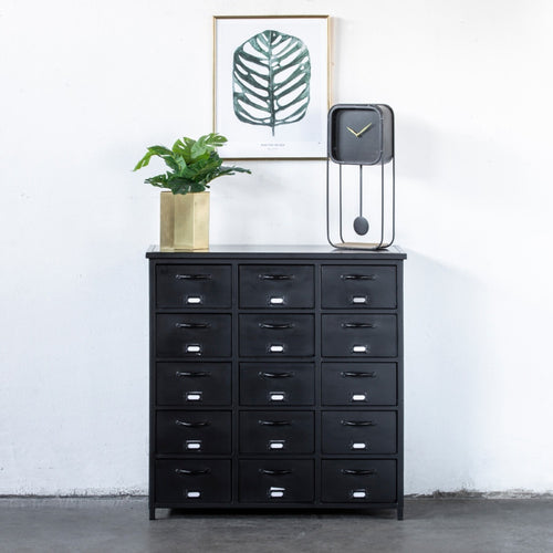 Giga Meubel Ladekast Industrieel - Zwart Metaal - 88x37x88cm - vtwonen shop