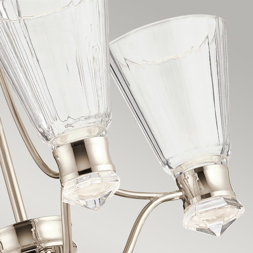 Elstead Kichler Kayva Geïntegreerde LED-plafondlamp met meerdere armen, gepolijst nikkel, 3000K, IP44
