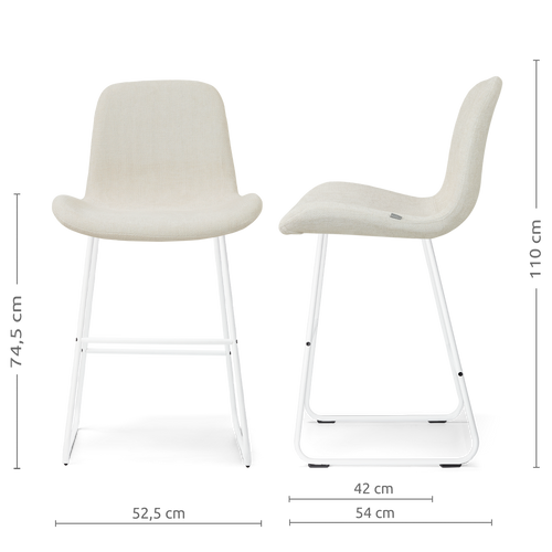 Nolon Nino-Fé barkruk cottonbeige - wit onderstel - 75 cm - vtwonen shop