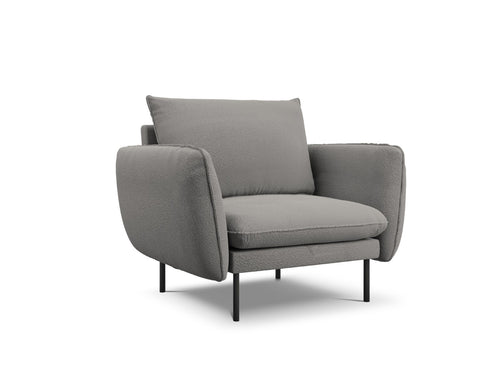 Cosmopolitan Design Fauteuil Vienna boucle, grijs - 94x97x95cm
