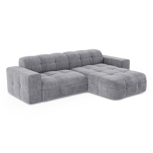 Sia Home - Rechte hoekbanken MAEL -  Fluweel - Lichtgrijs - 230cm - vtwonen shop