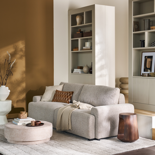 vtwonen 3-zits slaapbank Night & Day - Polyester - Naturel Melange - 85x239x107 - vtwonen shop