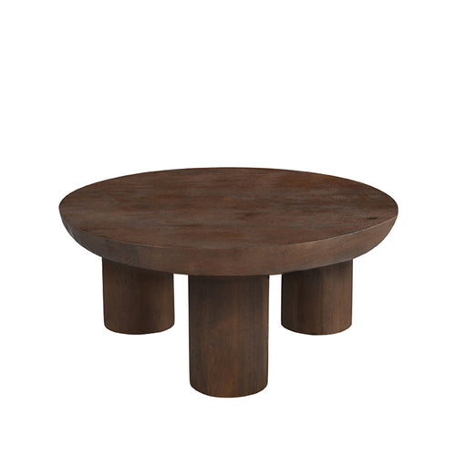 LABEL51 Salontafel Olly - Donkerbruin Mangohout - 90x90x37cm
