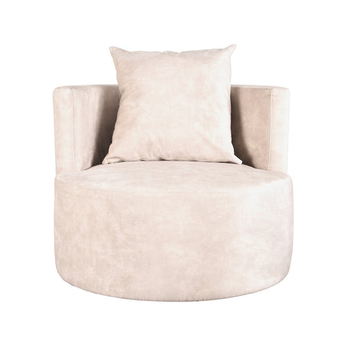LABEL51 Fauteuil Evy - Naturel Velvet - 90x90x75cm - vtwonen shop