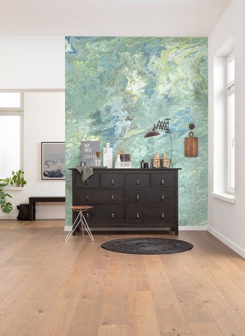 Komar fotobehang Flow Reflection groen en blauw - 200 x 250 cm - 610004 - vtwonen shop