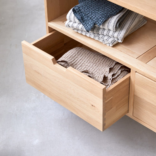 Tikamoon Massief eikenhouten badmeubel 110 cm - Naturel