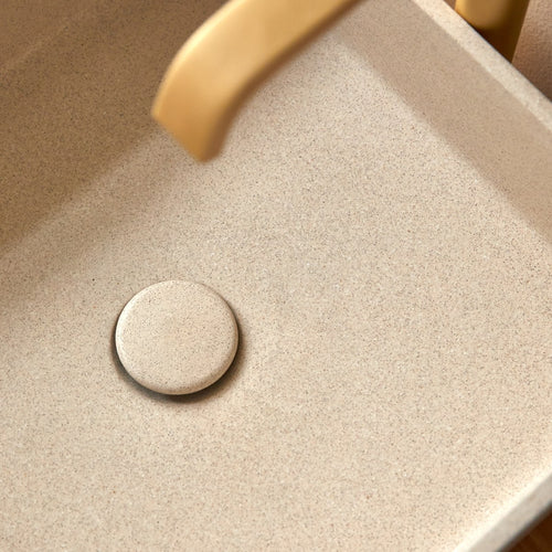 Tikamoon Vierkante waskom in crème terrazzo b. 39 cm - Beige