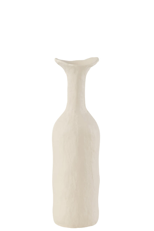 J-Line vaas Agra - aluminium - wit - small - 39 cm hoog