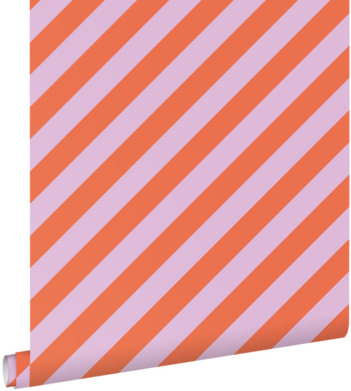 ESTAhome behang strepen lila paars en oranje - 53 cm x 10.05 m - 139956 - vtwonen shop