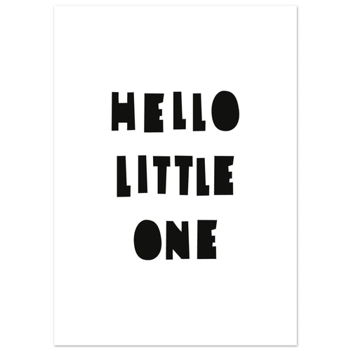 Artfulprints  Hello little one zwart-wit   poster 50x70 cm - vtwonen shop