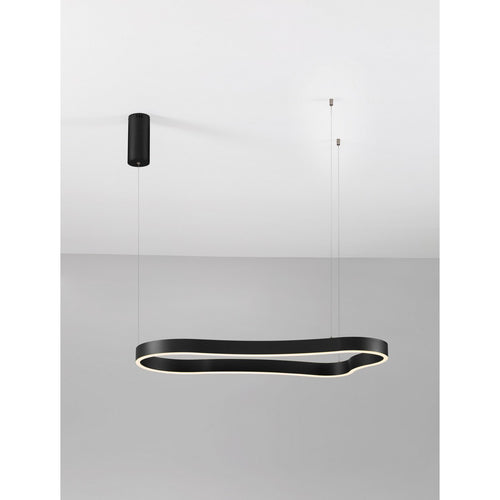 Nova Luce DUSSA Geïntegreerde LED-hanglamp voor plafond, zandkleurig zwart, Triac dimbaar, 52W, 3045lm, 3000K